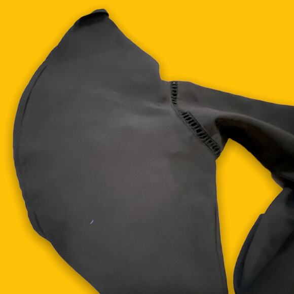 Gracia Black Off The Shoulder Peekaboo Back Bell Sleeve Peplum Ruffle Top Small - Picture 5 of 8